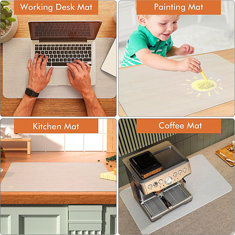 Polouds heat-resistant kitchen mat protecting counters from heat and spills.