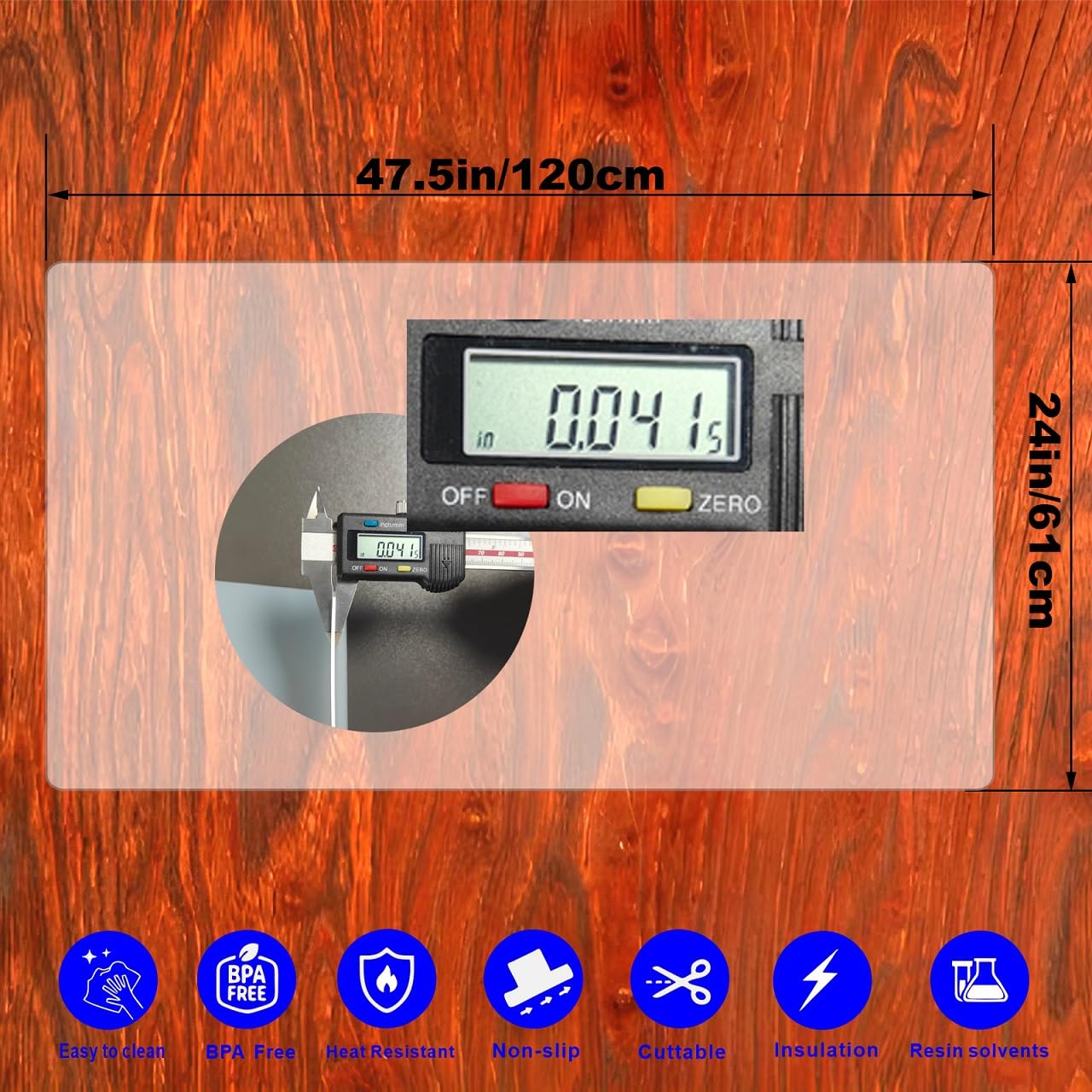 Polouds silicone countertop protector shielding a kitchen counter from heat.