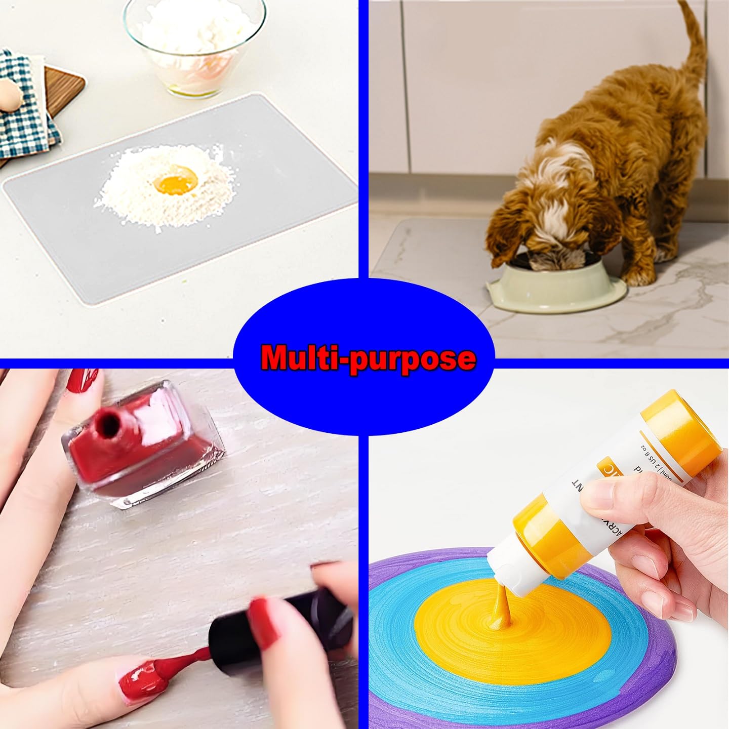 Polouds translucent silicone mat showing work area while protecting surfaces.