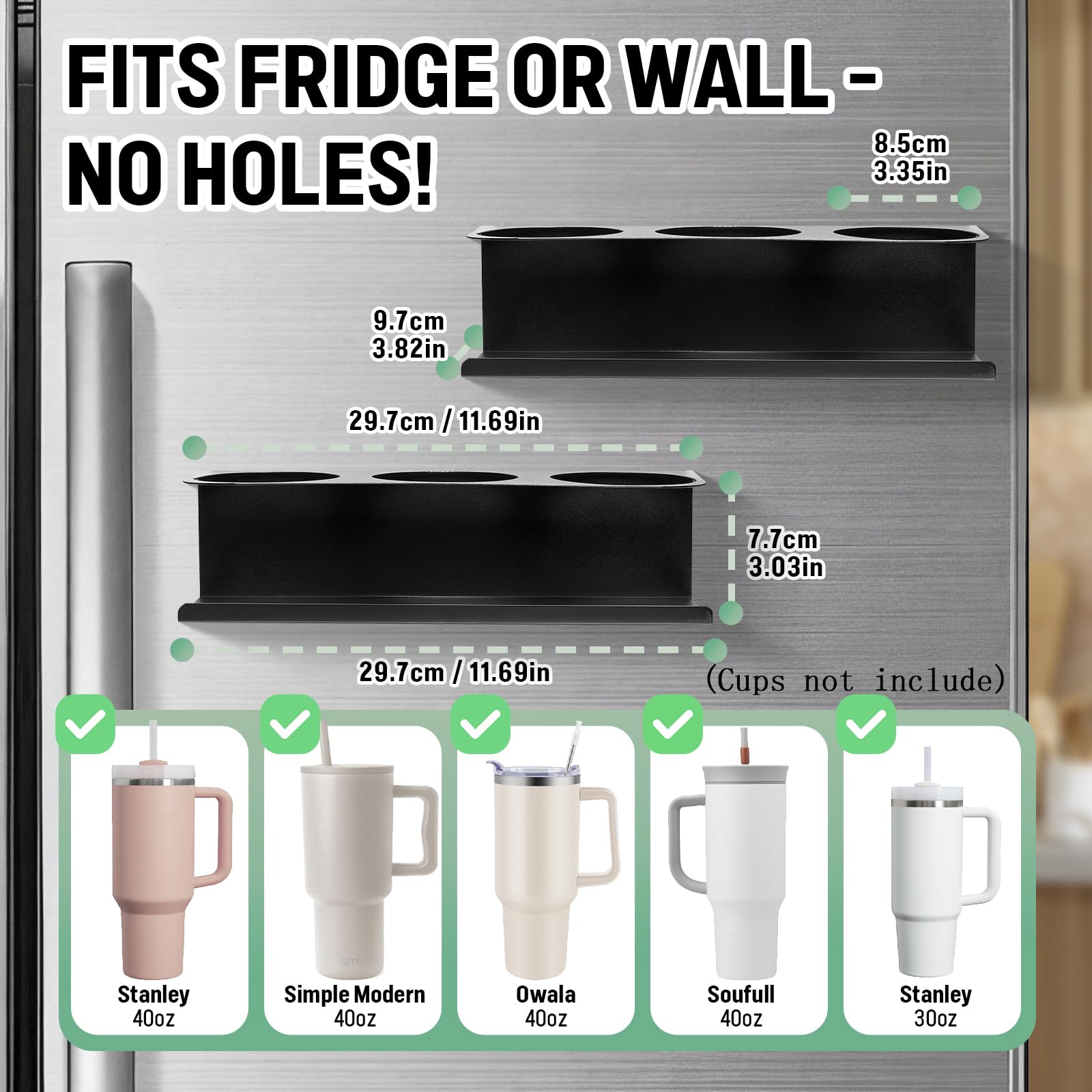POLRAI premium metal finish rack remains smooth and scratch-free while holding cups.