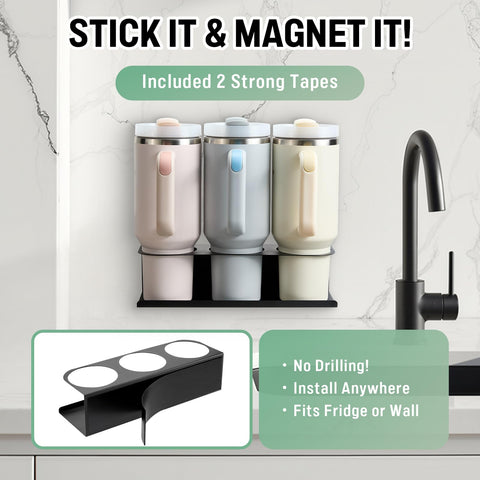 POLRAI space-saving rack fits fridge, cabinet, or wall for clutter-free storage.