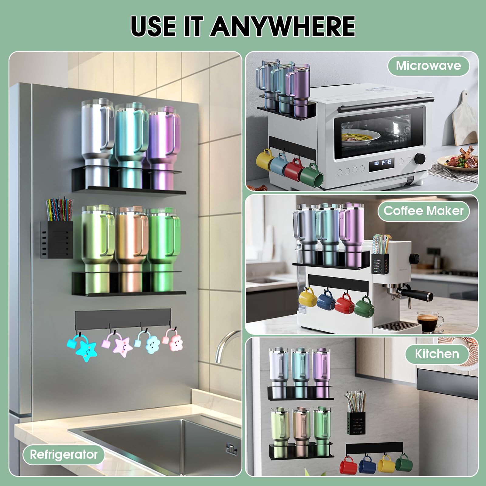 POLRAI Stanley organizer in sturdy metal resists weight while keeping cups neat.