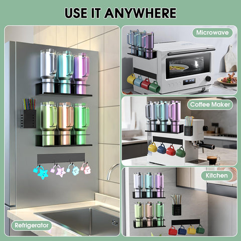 POLRAI Stanley organizer in sturdy metal resists weight while keeping cups neat.