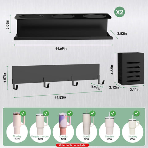 POLRAI organizer stores multiple cups neatly, compatible with similar-sized mugs.