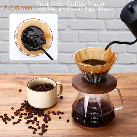 Polydremio glass carafe 600ml keeps coffee hot and flavorful.