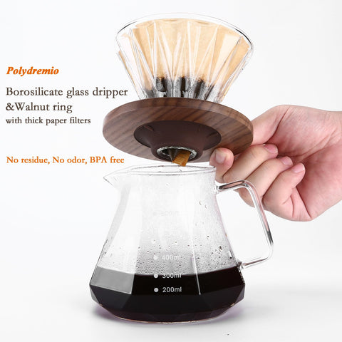 Polydremio walnut-handle close-up highlights ergonomic grip.