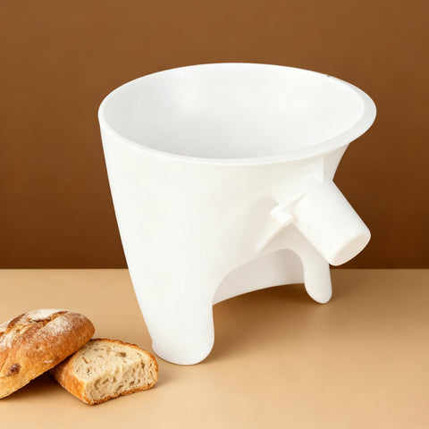 Pomfaee hands-free operation allows multitasking while ingredients pour into the bowl.