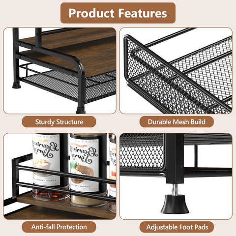 PONEYA top shelf anti-fall rail protects bottles.