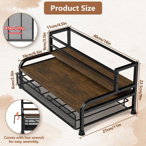PONEYA compact countertop storage saves space on busy counters.