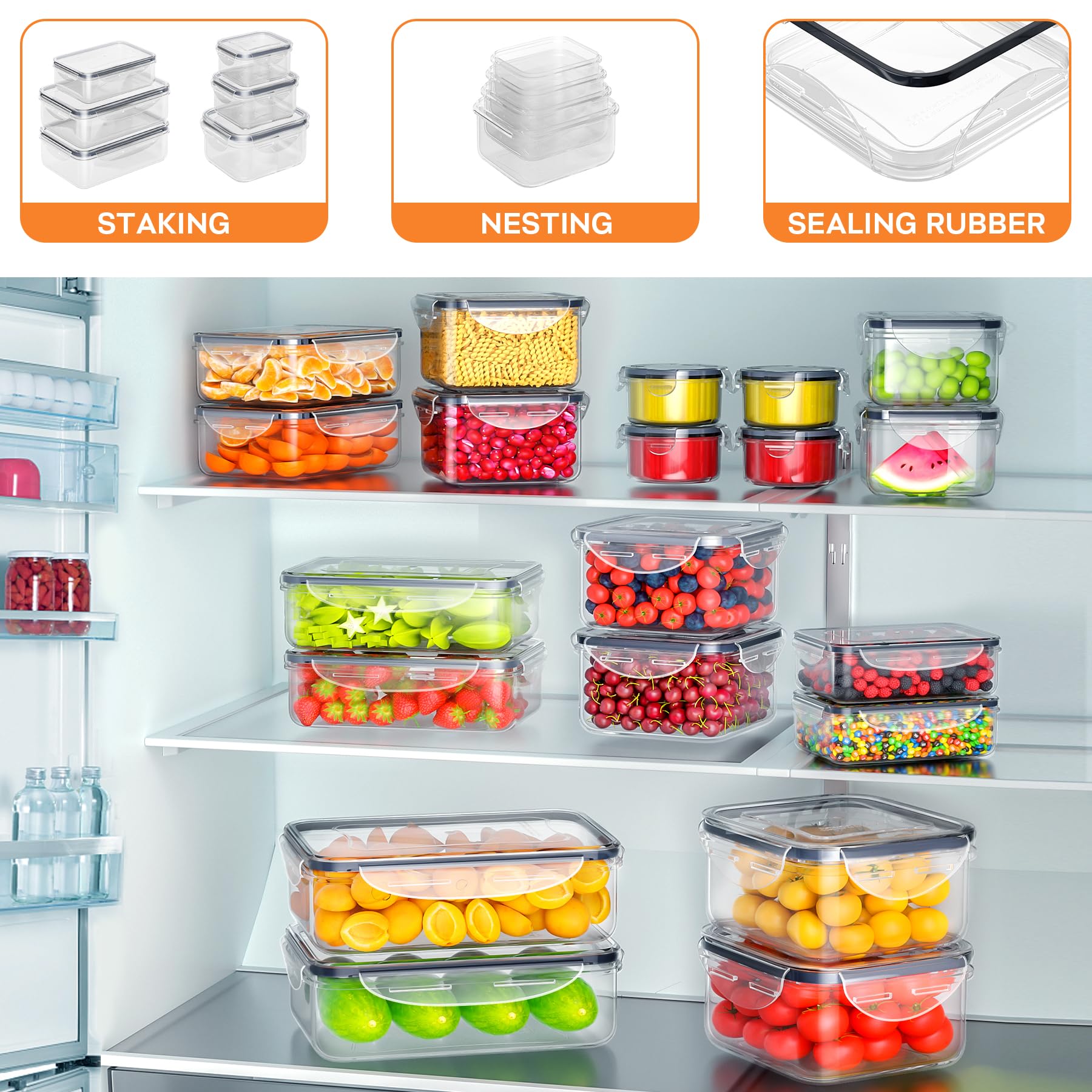 Pony Crossing the River stackable-design containers saving fridge space.