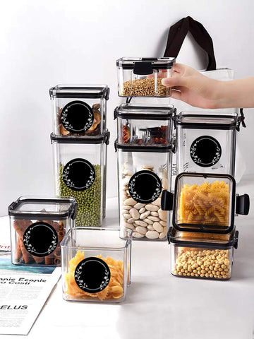 Pop Resin waterproof labels on kitchen containers resist splashes and wear