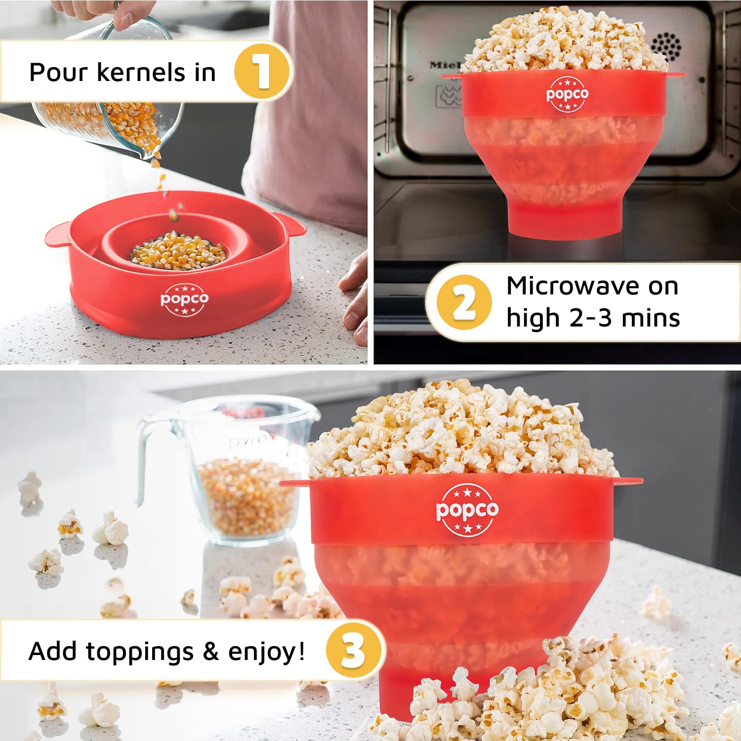 POPCO 15-cup capacity ideal for family movie nights