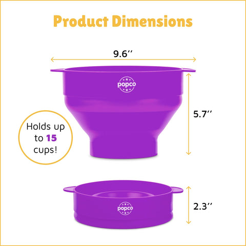 POPCO 15-cup capacity perfect for sharing movie night snacks.