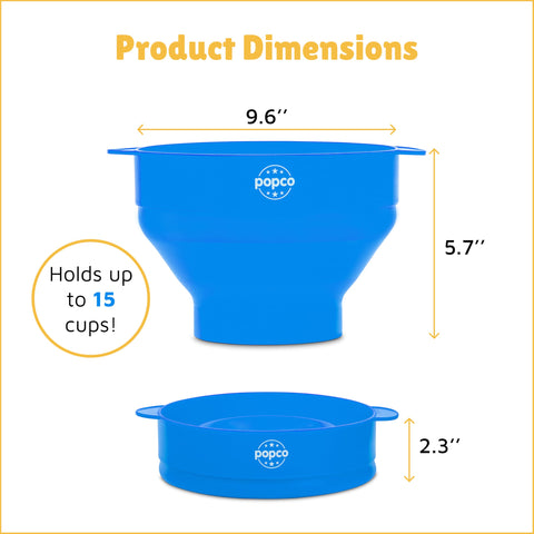 Popco collapsible popcorn bowl folded for compact storage