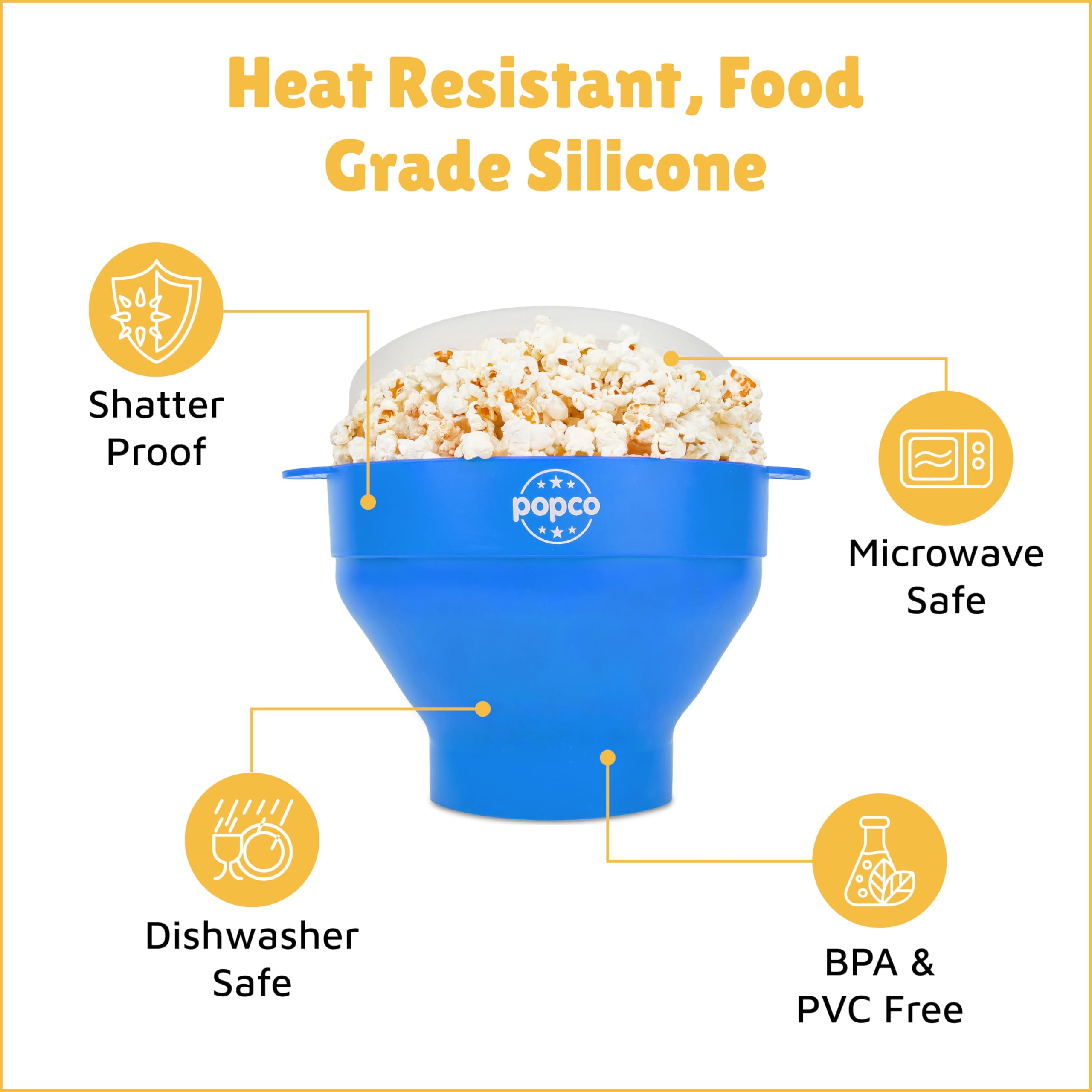 Popco dishwasher-safe popcorn maker for effortless cleanup