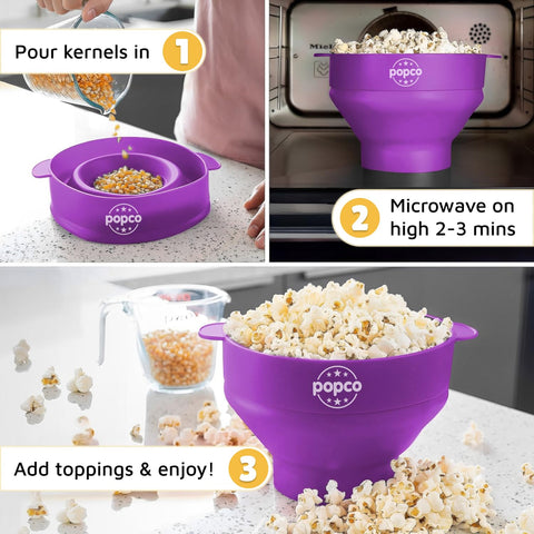 POPCO HotPop built-in handles and lid for safe, easy serving.