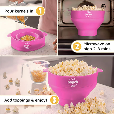 POPCO Hotpop dishwasher-safe silicone for easy cleanup after snacking.