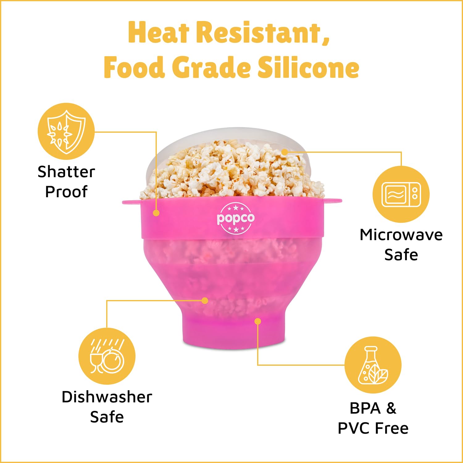 POPCO Hotpop pink translucent bowl adds style and visibility.