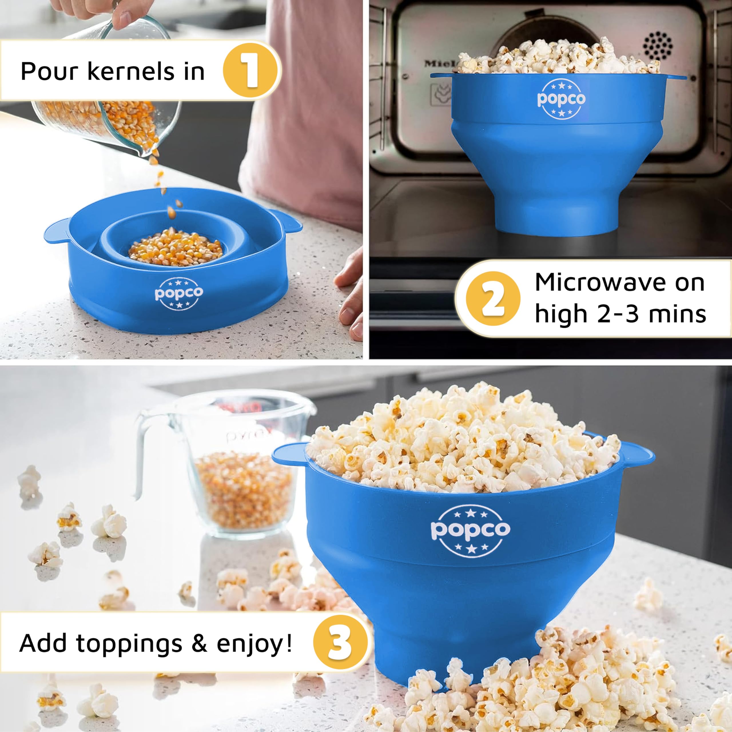 Popco non-stick surface cleans easily after popping