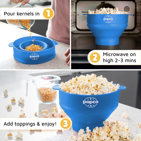 Popco non-stick surface cleans easily after popping