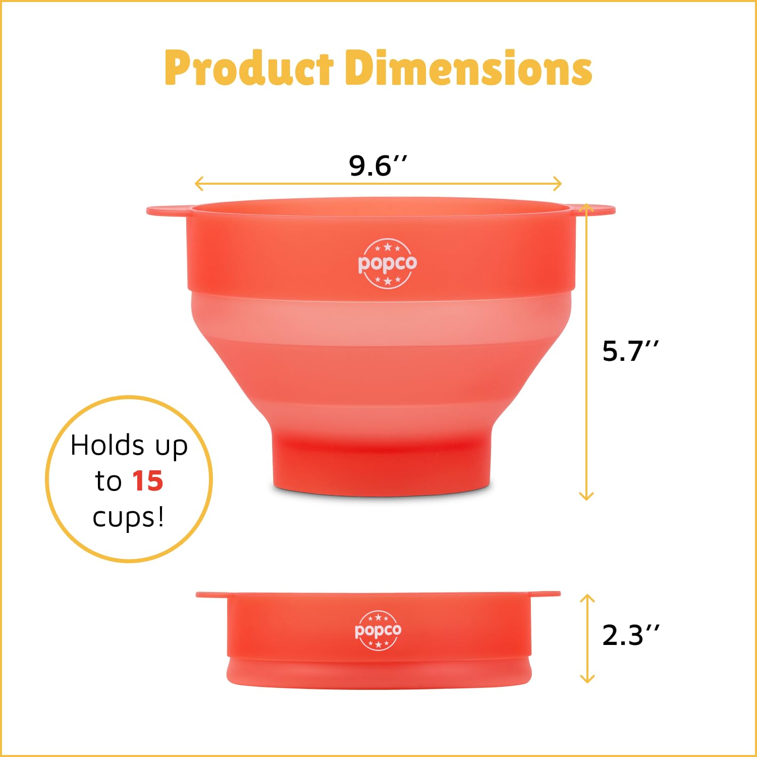POPCO heat-resistant silicone lid provides safe popping