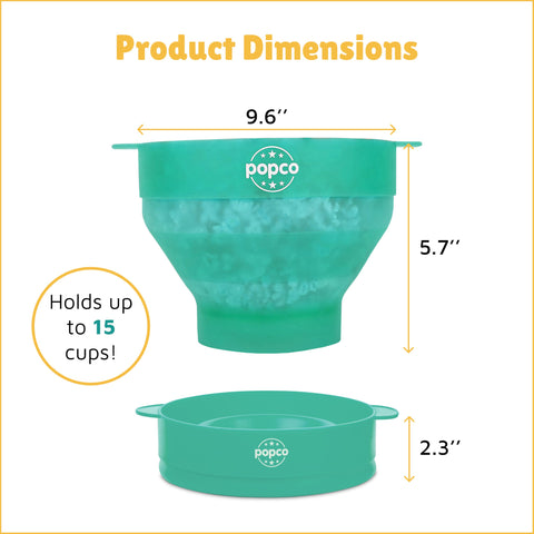 POPCO BPA-free silicone popcorn maker ready for quick, oil-light popcorn.