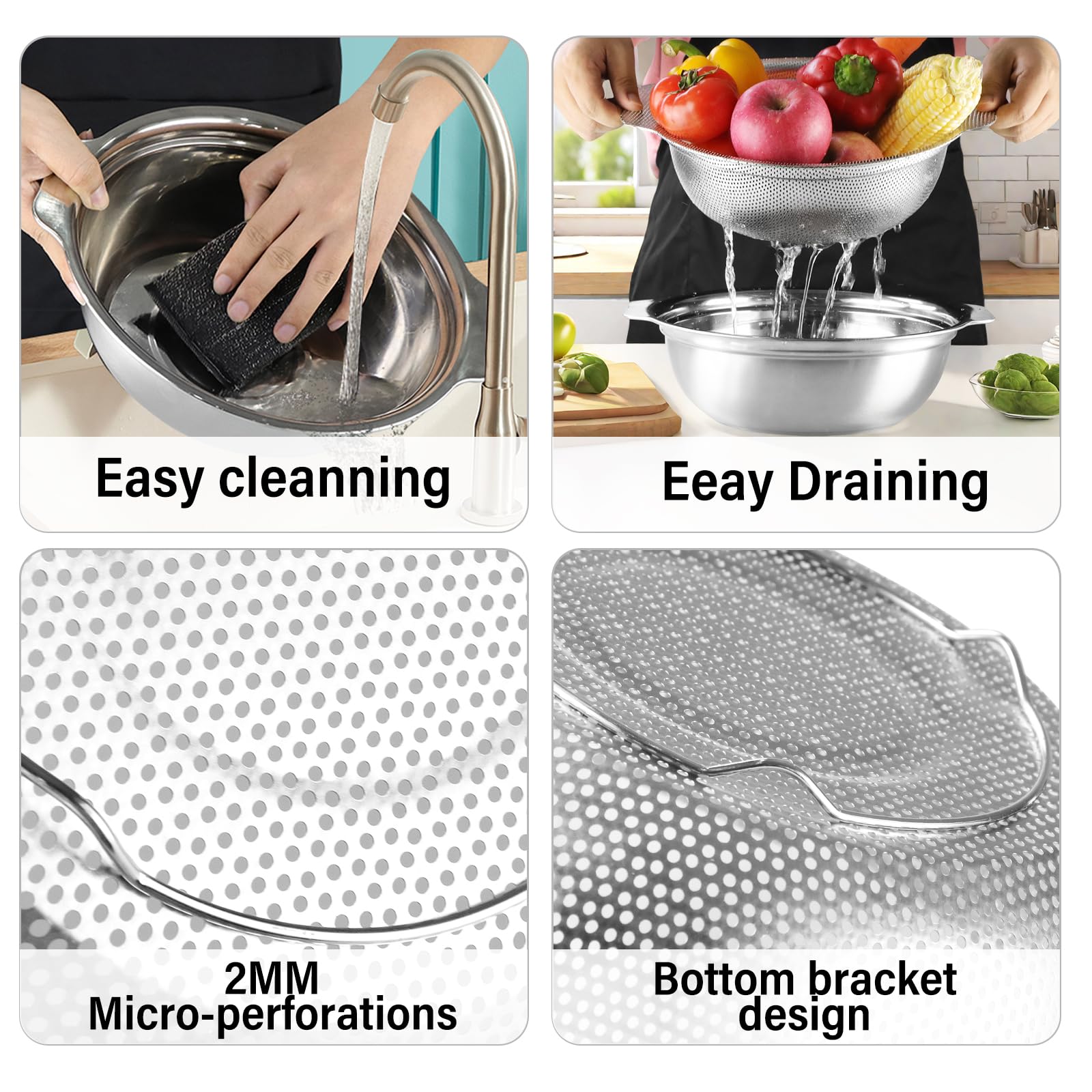 POPGRADE dishwasher safe stainless steel kitchen tool for quick cleanup