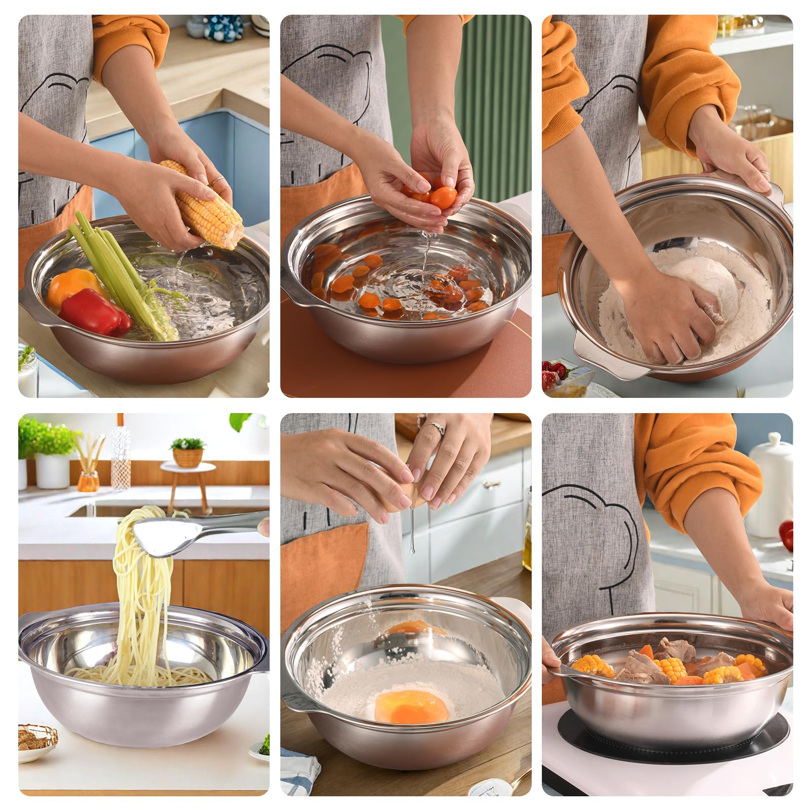 POPGRADE colander highlights integrated handles for comfortable grip.