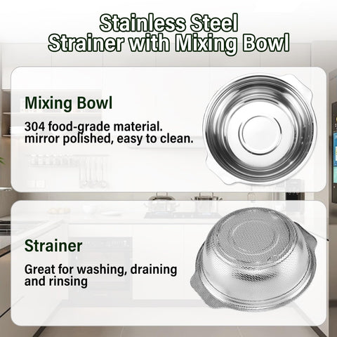 POPGRADE colander with ergonomic handle design for secure grip