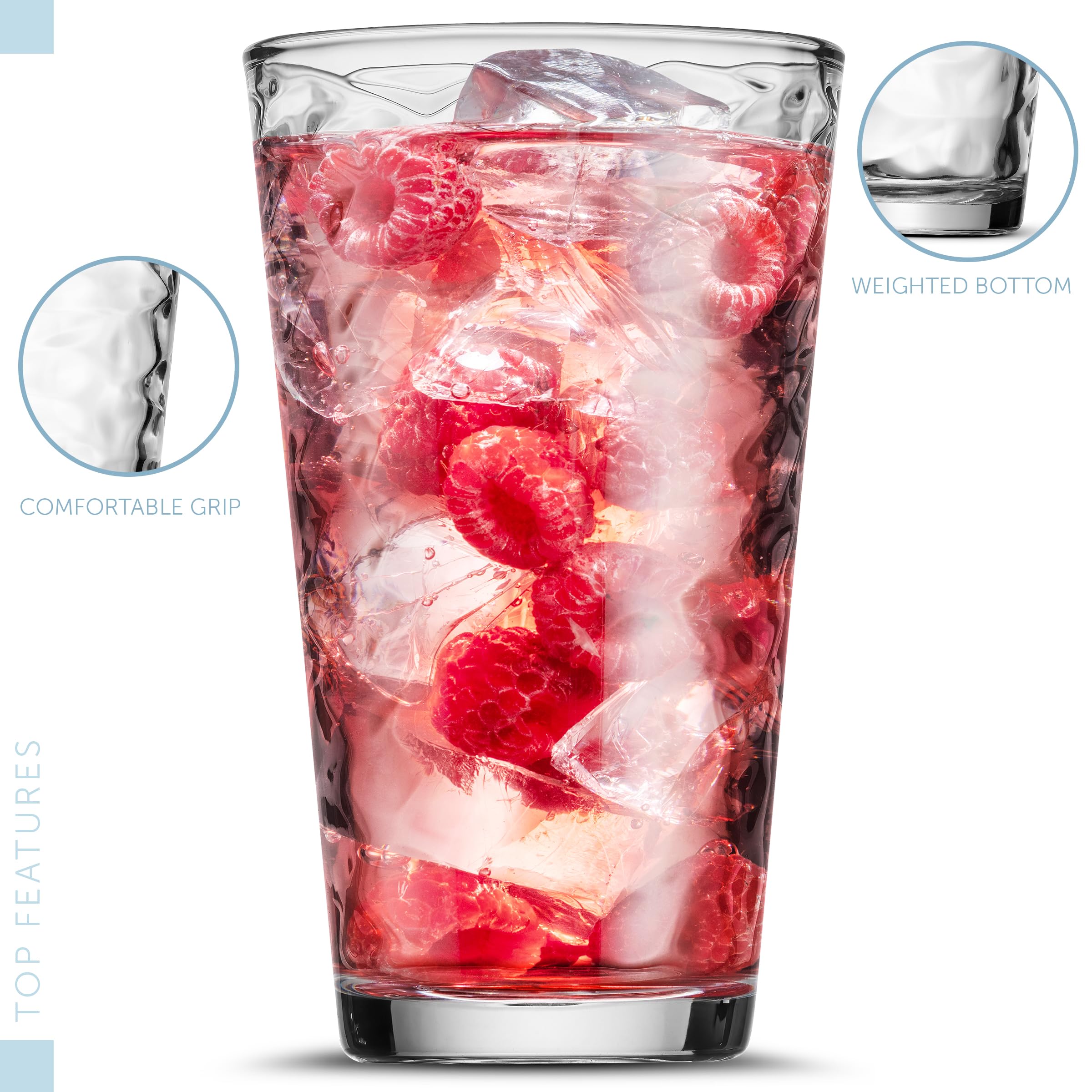 POPLASS Biscayne 7oz juice glass perfect for morning refreshment.