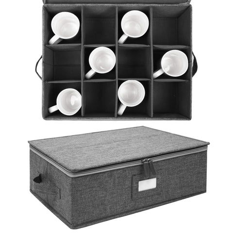 Interior view showing adjustable dividers for different cup sizes in Popoly box