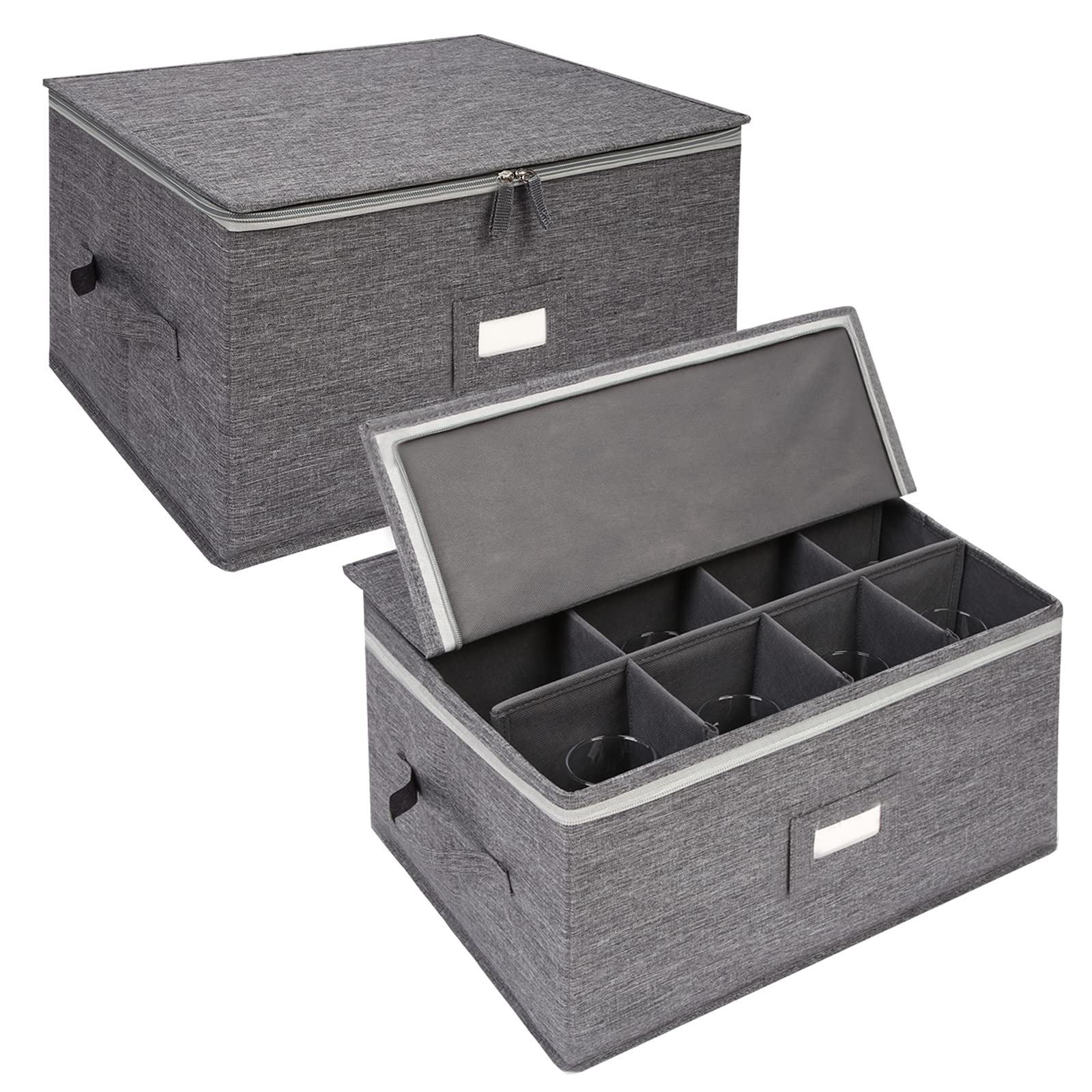 Popoly stemware storage with 12 compartments keeps wine glasses organized and protected from dust
