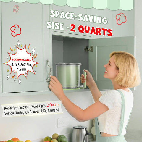 Popperchoice BPA-free plastic construction highlights family-friendly design.