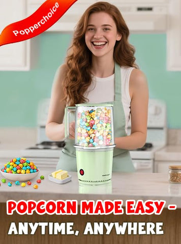 Popperchoice full bowl of popcorn ready for quick snacking.