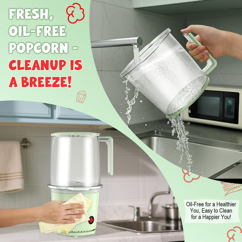 Popperchoice one-touch button emphasizes simple, safe popping every time.
