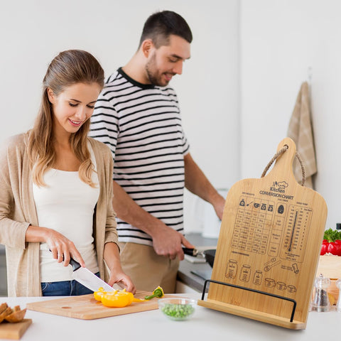 PopularLdo cookbook stand with measurement chart enabling quick conversions