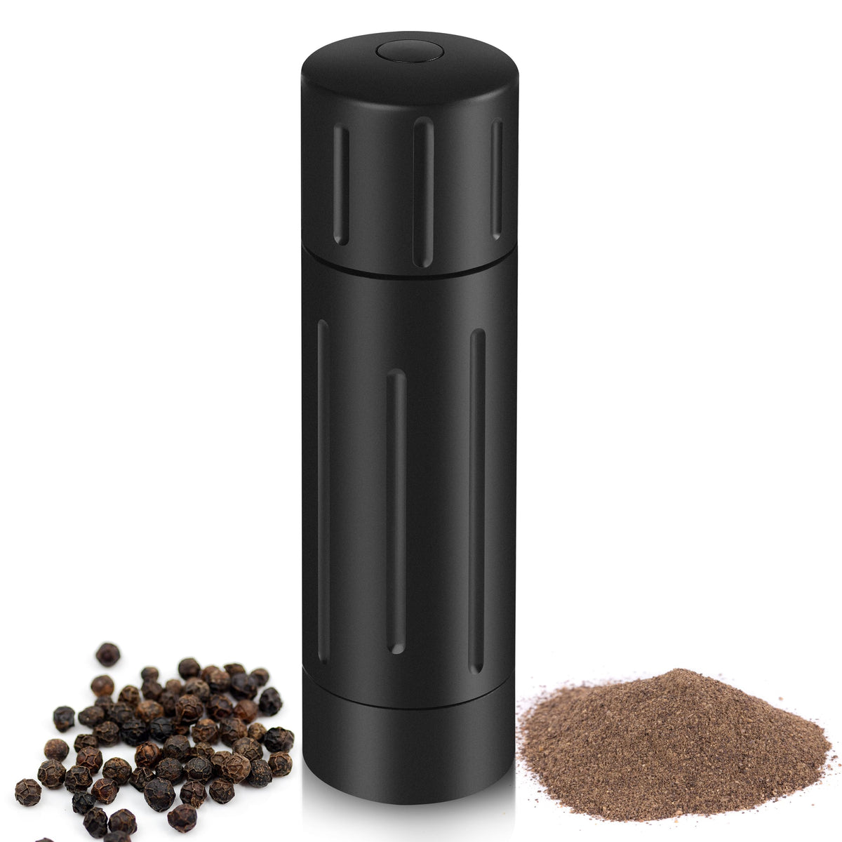 POPWOODS Pepper Grinder Mill body shows durable aluminum build for heavy use.