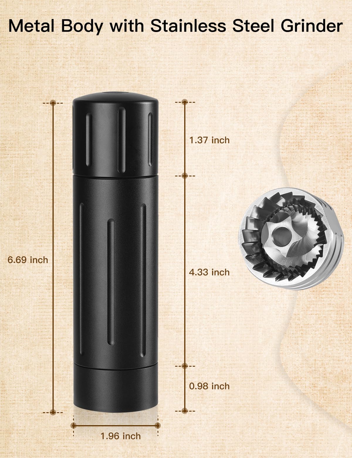 POPWOODS Pepper Grinder Mill grinding core provides high-output grinding efficiency.