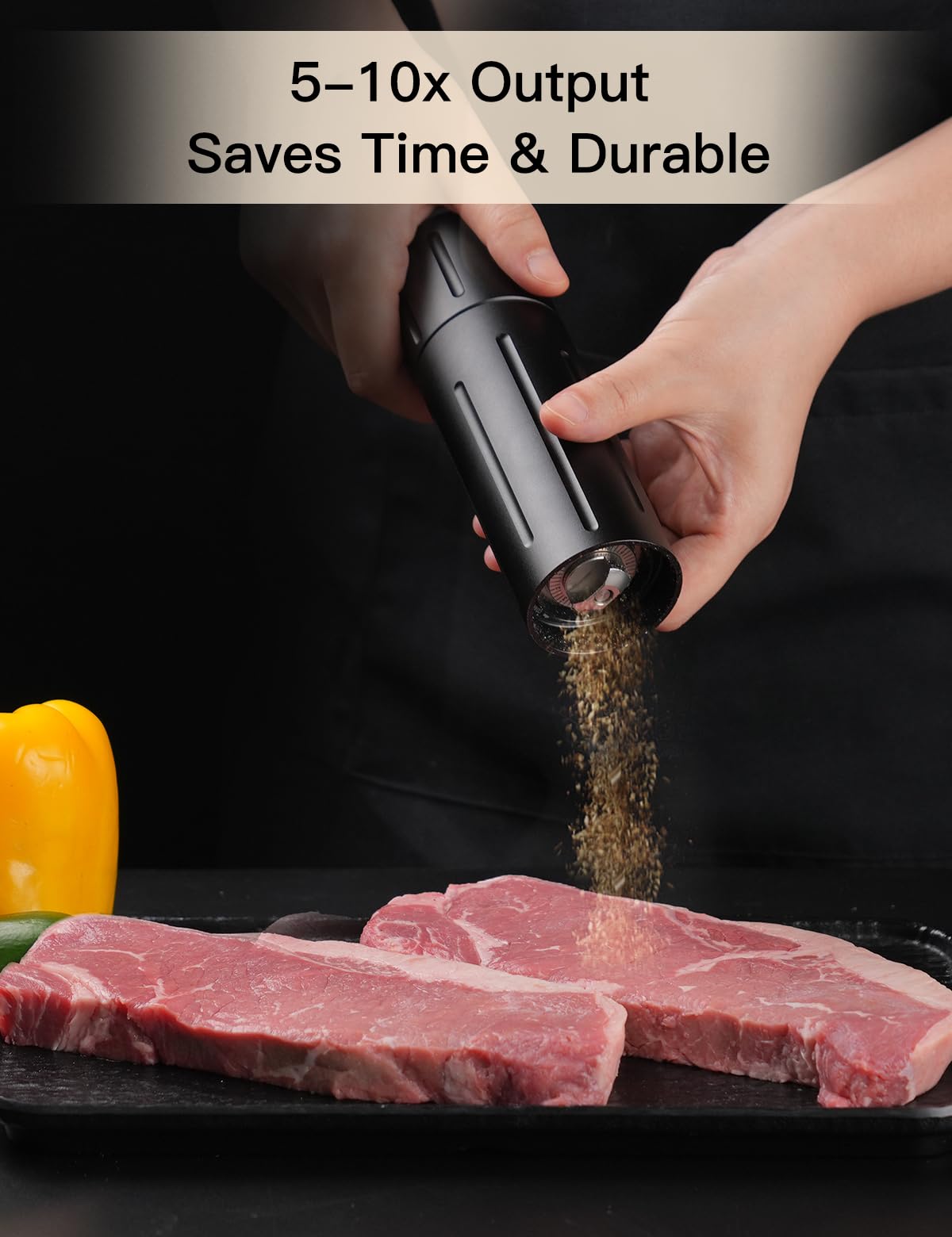 POPWOODS Pepper Grinder Mill refill with lock for easy loading.