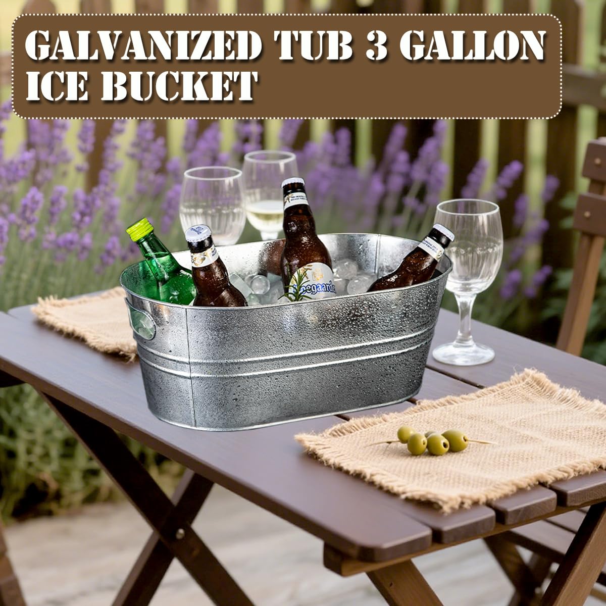 Easy-to-clean PORPOR BOOYA galvanized tub with streamlined design.