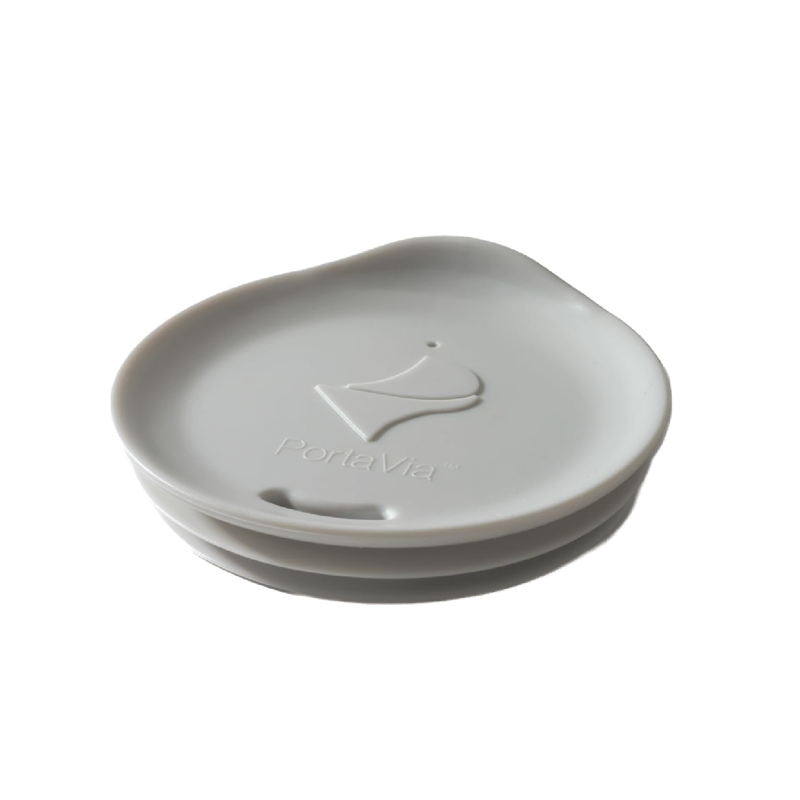 Porta Via silicone lid fits 3- to 3-1/4-inch mugs and keeps beverages hot while commuting.