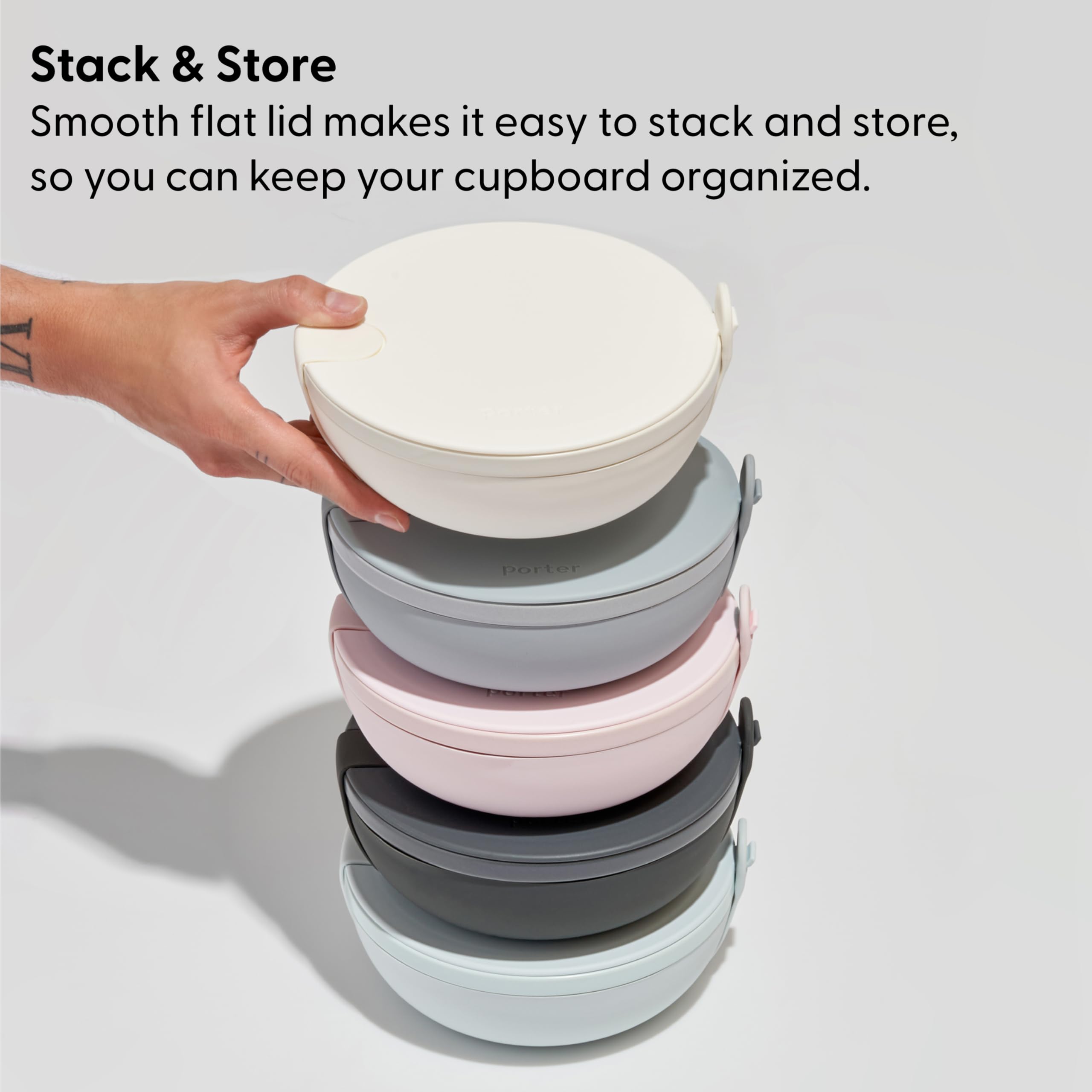 W&P Porter Bowl dishwasher-safe exterior for easy cleanup.