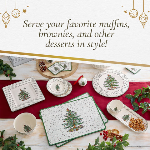 Tray with desserts demonstrates versatile holiday serving with Portmeirion Spode