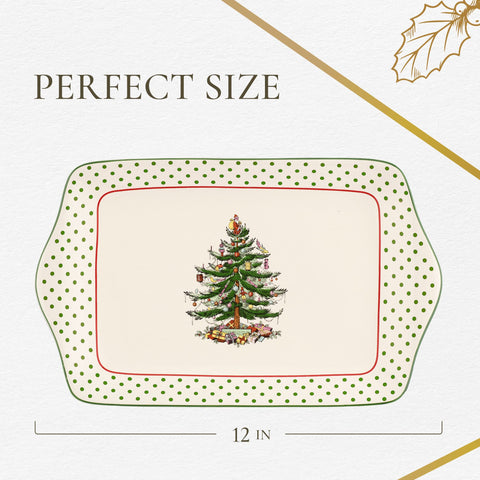 Gift-ready Portmeirion Spode dessert tray in festive packaging