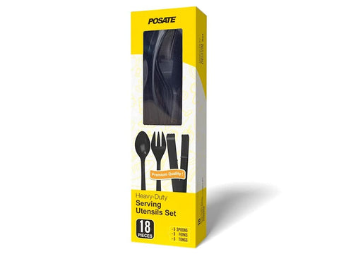 POSATE 18-piece set, close-up spoons, highlighting smooth handles for comfortable serving.