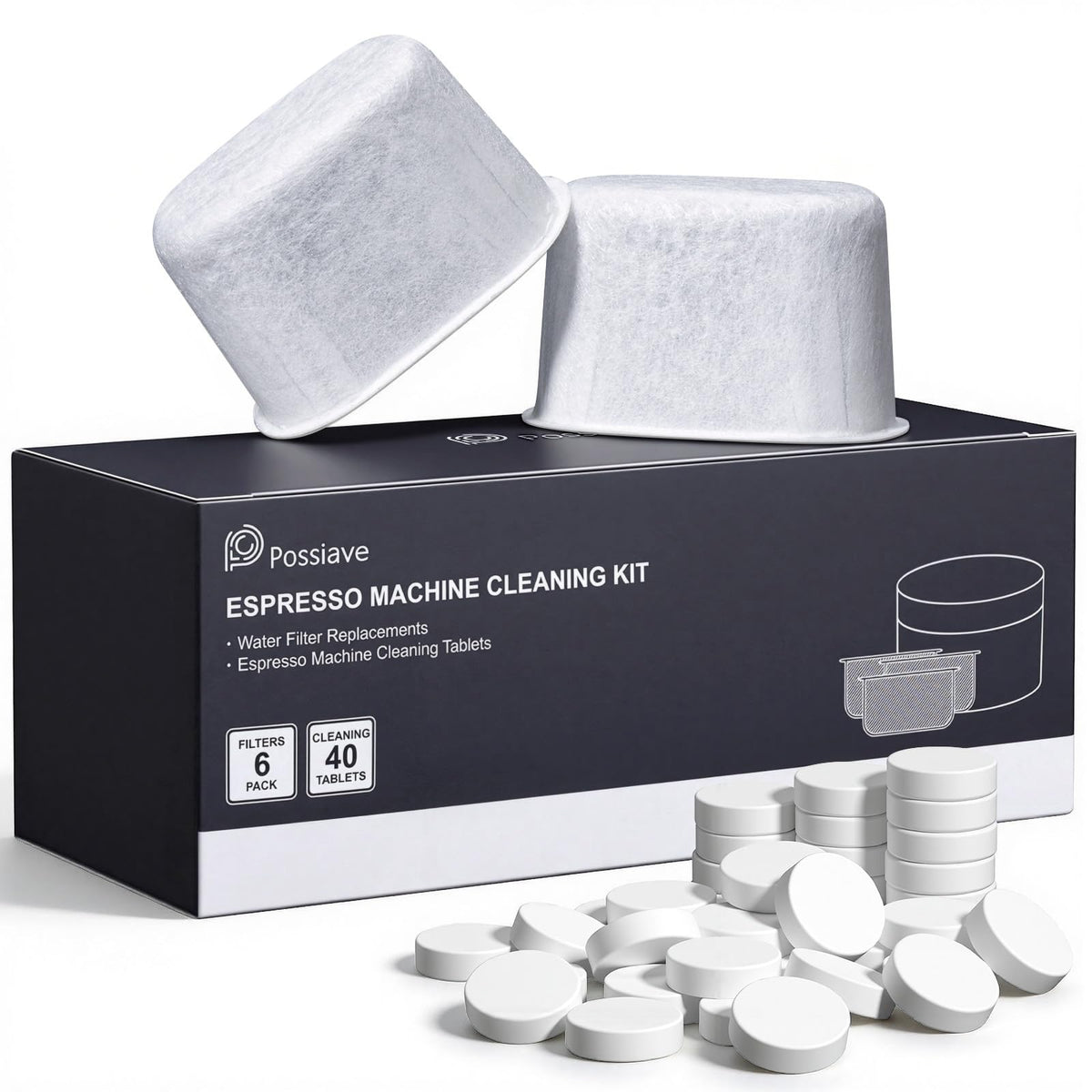 Pos­siave Breville tablets pack for espresso cleaning improves machine cleanliness and flavor.