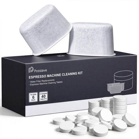 Pos­siave Breville tablets pack for espresso cleaning improves machine cleanliness and flavor.