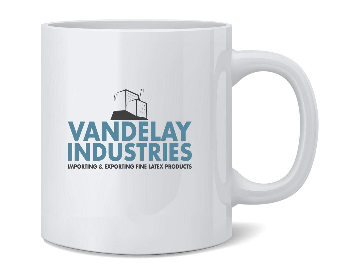 Poster Foundry Vandelay Industries logo mug, front view, ideal for daily coffee or tea.