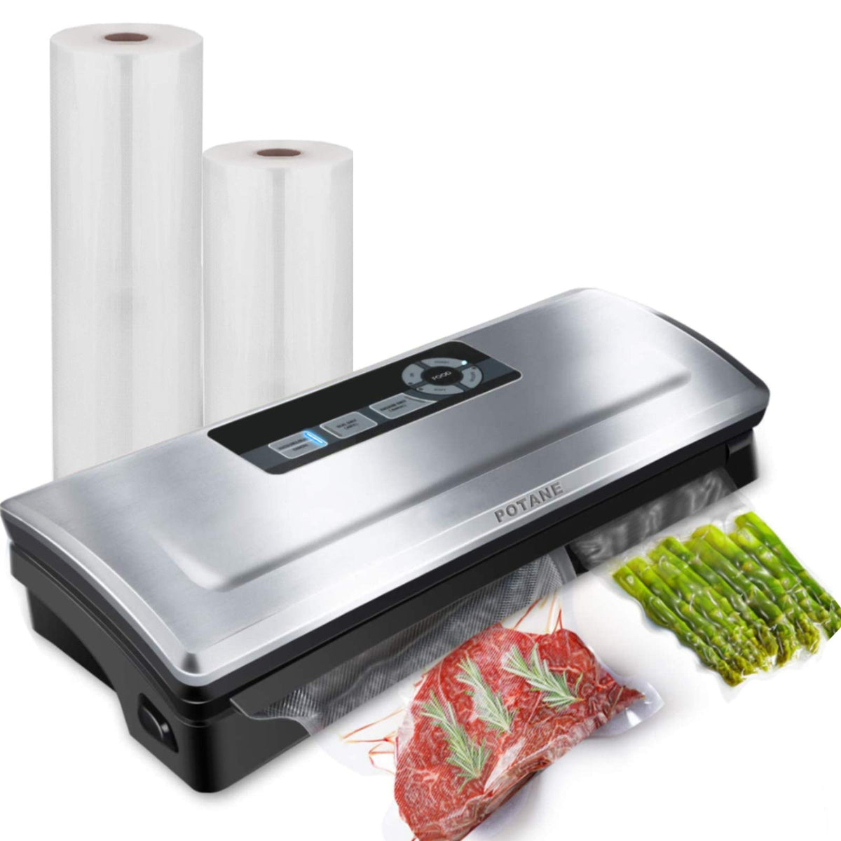 Potane Precision Vacuum Sealer top view, compact design saves counter space.