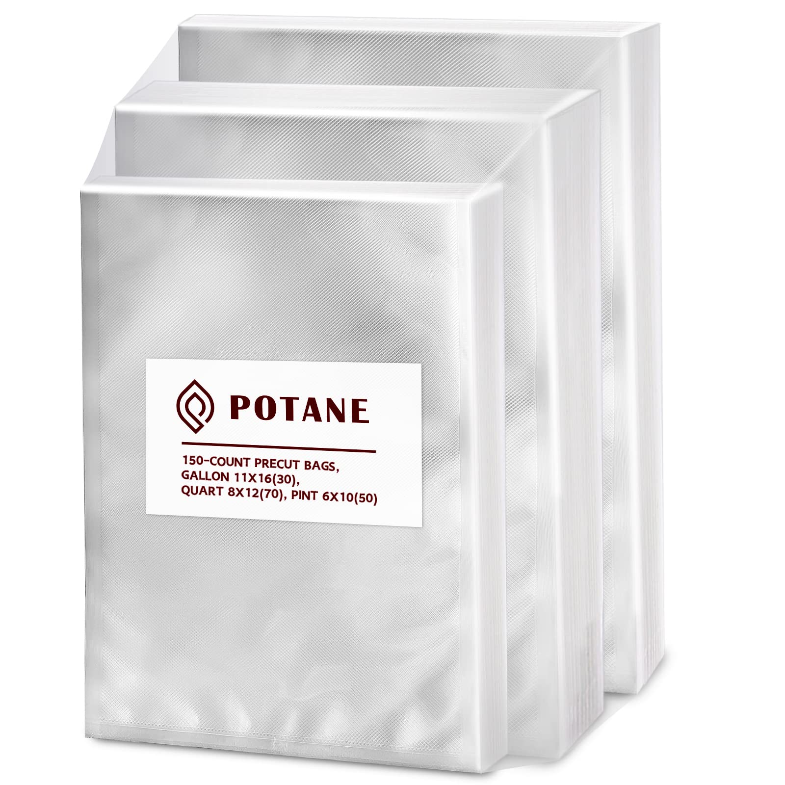 Potane vacuum sealer bags 11x16 gallon pre-cut for long-lasting freshness